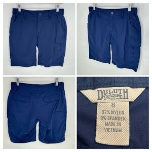 Duluth Trading Co Dry On The Fly Shorts Size 8 Blue Nylon Cargo Hiking 30x10